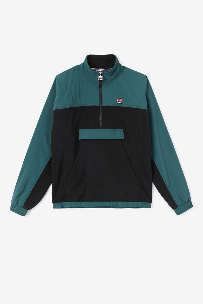 Fila Jakke Herre Svart/Grønn Erick 1/2 Glidelås Pullover 364790-IOK